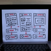 Projet de modèle de dessin d'esquisse, structure de mise en page filaire. Concept d'expéri